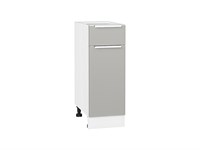 Кухонный  Шкаф нижний с 1-ой дверцей и ящиком Фьюжн Белый, Silky Light Grey, 300, каркас ЛДСП  Белый, фасад МДФ  Silky Light Grey,  816*300*480 sppr5VVTtoAR66645