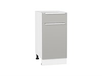 Кухонный  Шкаф нижний с 1-ой дверцей и ящиком Фьюжн Белый, Silky Light Grey, 400, каркас ЛДСП  Белый, фасад МДФ  Silky Light Grey,  816*400*480 sppr5VVTtoAR66646