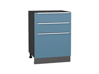 Кухонный  Шкаф нижний с 3-мя ящиками Фьюжн Graphite, Silky Blue, 600, каркас ЛДСП  Graphite, фасад МДФ  Silky Blue,  816*600*480 sppr5VVTtoAR52261