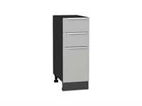Кухонный  Шкаф нижний с 3-мя ящиками Фьюжн Graphite, Silky Light Grey, 300, каркас ЛДСП  Graphite, фасад МДФ  Silky Light Grey,  816*300*480 sppr5VVTtoAR66699