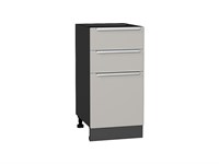 Кухонный  Шкаф нижний с 3-мя ящиками Фьюжн Graphite, Silky Light Grey, 400, каркас ЛДСП  Graphite, фасад МДФ  Silky Light Grey,  816*400*480 sppr5VVTtoAR66700