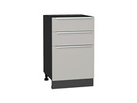 Кухонный  Шкаф нижний с 3-мя ящиками Фьюжн Graphite, Silky Light Grey, 500, каркас ЛДСП  Graphite, фасад МДФ  Silky Light Grey,  816*500*480 sppr5VVTtoAR66701