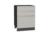 Кухонный  Шкаф нижний с 3-мя ящиками Фьюжн Graphite, Silky Light Grey, 600, каркас ЛДСП  Graphite, фасад МДФ  Silky Light Grey,  816*600*480 sppr5VVTtoAR66702