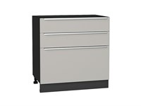 Кухонный  Шкаф нижний с 3-мя ящиками Фьюжн Graphite, Silky Light Grey, 800, каркас ЛДСП  Graphite, фасад МДФ  Silky Light Grey,  816*800*480 sppr5VVTtoAR66703
