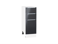 Кухонный  Шкаф нижний с 3-мя ящиками Фьюжн Белый, Anthracite, 300, каркас ЛДСП  Белый, фасад МДФ  Anthracite,  816*300*480 sppr5VVTtoAR36879
