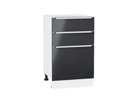 Кухонный  Шкаф нижний с 3-мя ящиками Фьюжн Белый, Anthracite, 500, каркас ЛДСП  Белый, фасад МДФ  Anthracite,  816*500*480 sppr5VVTtoAR39750