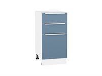 Кухонный  Шкаф нижний с 3-мя ящиками Фьюжн Белый, Silky Blue, 400, каркас ЛДСП  Белый, фасад МДФ  Silky Blue,  816*400*480 sppr5VVTtoAR52255