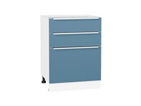 Кухонный  Шкаф нижний с 3-мя ящиками Фьюжн Белый, Silky Blue, 600, каркас ЛДСП  Белый, фасад МДФ  Silky Blue,  816*600*480 sppr5VVTtoAR52257