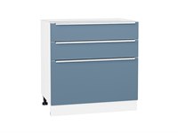 Кухонный  Шкаф нижний с 3-мя ящиками Фьюжн Белый, Silky Blue, 800, каркас ЛДСП  Белый, фасад МДФ  Silky Blue,  816*800*480 sppr5VVTtoAR52258