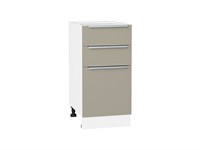 Кухонный  Шкаф нижний с 3-мя ящиками Фьюжн Белый, Silky Grey, 400, каркас ЛДСП  Белый, фасад МДФ  Silky Grey,  816*400*480 sppr5VVTtoAR52238