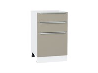 Кухонный  Шкаф нижний с 3-мя ящиками Фьюжн Белый, Silky Grey, 500, каркас ЛДСП  Белый, фасад МДФ  Silky Grey,  816*500*480 sppr5VVTtoAR52242