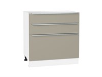 Кухонный  Шкаф нижний с 3-мя ящиками Фьюжн Белый, Silky Grey, 800, каркас ЛДСП  Белый, фасад МДФ  Silky Grey,  816*800*480 sppr5VVTtoAR52241