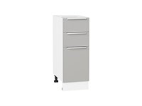 Кухонный  Шкаф нижний с 3-мя ящиками Фьюжн Белый, Silky Light Grey, 300, каркас ЛДСП  Белый, фасад МДФ  Silky Light Grey,  816*300*480 sppr5VVTtoAR66689
