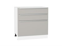 Кухонный  Шкаф нижний с 3-мя ящиками Фьюжн Белый, Silky Light Grey, 800, каркас ЛДСП  Белый, фасад МДФ  Silky Light Grey,  816*800*480 sppr5VVTtoAR66693