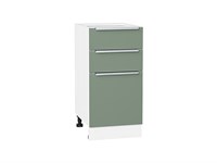 Кухонный  Шкаф нижний с 3-мя ящиками Фьюжн Белый, Silky Mint, 400, каркас ЛДСП  Белый, фасад МДФ  Silky Mint,  816*400*480 sppr5VVTtoAR52247