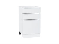 Кухонный  Шкаф нижний с 3-мя ящиками Фьюжн Белый, Silky White, 500, каркас ЛДСП  Белый, фасад МДФ  Silky White,  816*500*480 sppr5VVTtoAR52231
