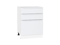 Кухонный  Шкаф нижний с 3-мя ящиками Фьюжн Белый, Silky White, 600, каркас ЛДСП  Белый, фасад МДФ  Silky White,  816*600*480 sppr5VVTtoAR52232