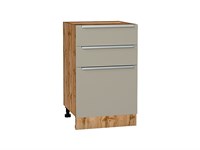 Кухонный  Шкаф нижний с 3-мя ящиками Фьюжн Дуб Вотан, Silky Grey, 500, каркас ЛДСП  Дуб Вотан, фасад МДФ  Silky Grey,  816*500*480 sppr5VVTtoAR61037