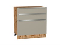 Кухонный  Шкаф нижний с 3-мя ящиками Фьюжн Дуб Вотан, Silky Grey, 800, каркас ЛДСП  Дуб Вотан, фасад МДФ  Silky Grey,  816*800*480 sppr5VVTtoAR61039