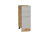 Кухонный  Шкаф нижний с 3-мя ящиками Фьюжн Дуб Вотан, Silky Light Grey, 300, каркас ЛДСП  Дуб Вотан, фасад МДФ  Silky Light Grey,  816*300*480 sppr5VVTtoAR66694
