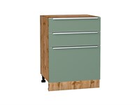 Кухонный  Шкаф нижний с 3-мя ящиками Фьюжн Дуб Вотан, Silky Mint, 600, каркас ЛДСП  Дуб Вотан, фасад МДФ  Silky Mint,  816*600*480 sppr5VVTtoAR61042