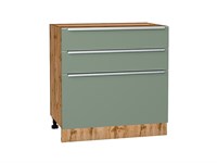 Кухонный  Шкаф нижний с 3-мя ящиками Фьюжн Дуб Вотан, Silky Mint, 800, каркас ЛДСП  Дуб Вотан, фасад МДФ  Silky Mint,  816*800*480 sppr5VVTtoAR61043