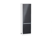 Кухонный  Шкаф пенал с 2-мя дверцами Фьюжн Белый, Anthracite, 2140, 600, каркас ЛДСП  Белый, фасад МДФ  Anthracite,  2132*600*576 sppr5VVTtoAR45117