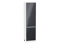 Кухонный  Шкаф пенал с 2-мя дверцами Фьюжн Белый, Anthracite, 2340, 600, каркас ЛДСП  Белый, фасад МДФ  Anthracite,  2336*600*576 sppr5VVTtoAR45122