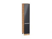 Кухонный  Шкаф пенал с 2-мя дверцами Фьюжн Дуб Вотан, Anthracite, 2140, 400, каркас ЛДСП  Дуб Вотан, фасад МДФ  Anthracite,  2132*400*576 sppr5VVTtoAR60718