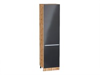 Кухонный  Шкаф пенал с 2-мя дверцами Фьюжн Дуб Вотан, Anthracite, 2340, 600, каркас ЛДСП  Дуб Вотан, фасад МДФ  Anthracite,  2336*600*576 sppr5VVTtoAR60721