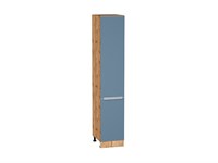 Кухонный  Шкаф пенал с 2-мя дверцами Фьюжн Дуб Вотан, Silky Blue, 2140, 400, каркас ЛДСП  Дуб Вотан, фасад МДФ  Silky Blue,  2132*400*576 sppr5VVTtoAR60710