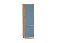 Кухонный  Шкаф пенал с 2-мя дверцами Фьюжн Дуб Вотан, Silky Blue, 2140, 600, каркас ЛДСП  Дуб Вотан, фасад МДФ  Silky Blue,  2132*600*576 sppr5VVTtoAR60711