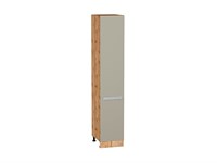 Кухонный  Шкаф пенал с 2-мя дверцами Фьюжн Дуб Вотан, Silky Grey, 2140, 400, каркас ЛДСП  Дуб Вотан, фасад МДФ  Silky Grey,  2132*400*576 sppr5VVTtoAR60702