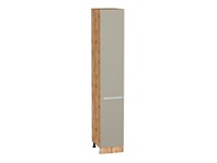 Кухонный  Шкаф пенал с 2-мя дверцами Фьюжн Дуб Вотан, Silky Grey, 2340, 400, каркас ЛДСП  Дуб Вотан, фасад МДФ  Silky Grey,  2336*400*576 sppr5VVTtoAR60704