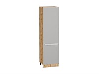 Кухонный  Шкаф пенал с 2-мя дверцами Фьюжн Дуб Вотан, Silky Light Grey, 2140, 600, каркас ЛДСП  Дуб Вотан, фасад МДФ  Silky Light Grey,  2132*600*576 sppr5VVTtoAR66727