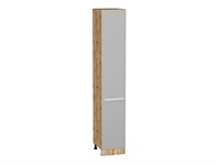 Кухонный  Шкаф пенал с 2-мя дверцами Фьюжн Дуб Вотан, Silky Light Grey, 2340, 400, каркас ЛДСП  Дуб Вотан, фасад МДФ  Silky Light Grey,  2336*400*576 sppr5VVTtoAR66728