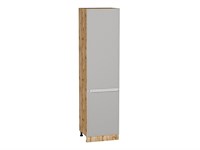 Кухонный  Шкаф пенал с 2-мя дверцами Фьюжн Дуб Вотан, Silky Light Grey, 2340, 600, каркас ЛДСП  Дуб Вотан, фасад МДФ  Silky Light Grey,  2336*600*576 sppr5VVTtoAR66729