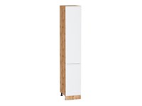 Кухонный  Шкаф пенал с 2-мя дверцами Фьюжн Дуб Вотан, Silky White, 2340, 400, каркас ЛДСП  Дуб Вотан, фасад МДФ  Silky White,  2336*400*576 sppr5VVTtoAR60696