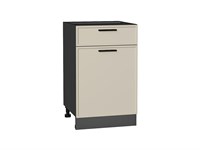 Кухонный  Шкаф нижний с 1-ой дверцей и ящиком Фрейм Graphite, Cream Silk, 500, каркас ЛДСП  Graphite, фасад МДФ  Cream Silk,  816*500*484 sppr5VVTtoAR69877