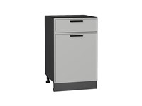 Кухонный  Шкаф нижний с 1-ой дверцей и ящиком Фрейм Graphite, Grey Silk, 500, каркас ЛДСП  Graphite, фасад МДФ  Grey Silk,  816*500*484 sppr5VVTtoAR69080
