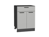 Кухонный  Шкаф нижний с 2-мя дверцами и ящиком Фрейм Graphite, Grey Silk, 600, каркас ЛДСП  Graphite, фасад МДФ  Grey Silk,  816*600*484 sppr5VVTtoAR69137