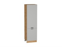 Кухонный  Шкаф пенал с 2-мя дверцами Фрейм Дуб Вотан, Grey Silk, 2140, 600, каркас ЛДСП  Дуб Вотан, фасад МДФ  Grey Silk,  2132*600*580 sppr5VVTtoAR69216