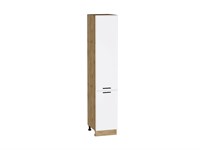 Кухонный  Шкаф пенал с 2-мя дверцами Фрейм Дуб Вотан, White Silk, 2140, 400, каркас ЛДСП  Дуб Вотан, фасад МДФ  White Silk,  2132*400*580 sppr5VVTtoAR67001