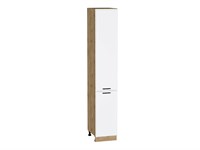Кухонный  Шкаф пенал с 2-мя дверцами Фрейм Дуб Вотан, White Silk, 2340, 400, каркас ЛДСП  Дуб Вотан, фасад МДФ  White Silk,  2336*400*580 sppr5VVTtoAR67003