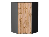 Кухонный  Шкаф верхний угловой Флэт Graphite, Wotan Oak 2S, 920, каркас ЛДСП  Graphite, фасад ЛДСП  Wotan Oak 2S,  920*600*600 sppr5VVTtoAR52663
