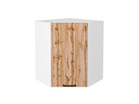 Кухонный  Шкаф верхний угловой Флэт Белый, Wotan Oak 2S, 720, каркас ЛДСП  Белый, фасад ЛДСП  Wotan Oak 2S,  716*600*600 sppr5VVTtoAR52660