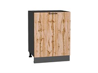 Кухонный  Шкаф нижний с 1-ой дверцей Флэт Graphite, Wotan Oak 2S, 600, каркас ЛДСП  Graphite, фасад ЛДСП  Wotan Oak 2S,  816*600*478 sppr5VVTtoAR52701
