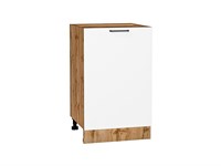 Кухонный  Шкаф нижний с 1-ой дверцей Флэт Дуб Вотан, White In 2S, 500, каркас ЛДСП  Дуб Вотан, фасад ЛДСП  White In 2S,  816*500*478 sppr5VVTtoAR62536