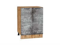 Кухонный  Шкаф нижний с 2-мя дверцами Флэт Дуб Вотан, Temple Stone 2S, 600, каркас ЛДСП  Дуб Вотан, фасад ЛДСП  Temple Stone 2S,  816*600*478 sppr5VVTtoAR62572