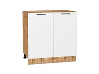 Кухонный  Шкаф нижний с 2-мя дверцами Флэт Дуб Вотан, White In 2S, 800, каркас ЛДСП  Дуб Вотан, фасад ЛДСП  White In 2S,  816*800*478 sppr5VVTtoAR62565